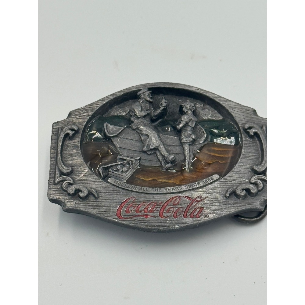 Vintage Coca-Cola Belt Buckle Siskiyou 1990 Through All The Years USA